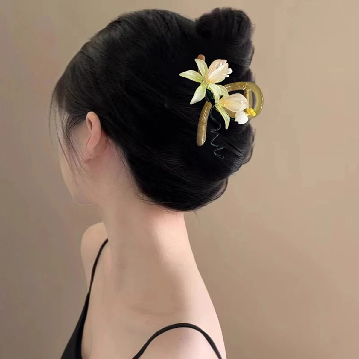 

New Forest Flower Hairpin For Women's Back Of Head: Super Fairy Hanfu Clip, High-end Ancient Style Shark Clip Headdress