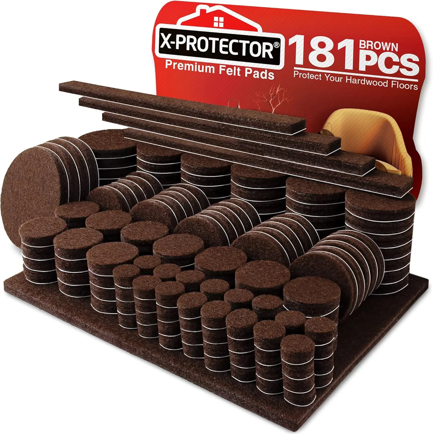 

181 PCS Felt Furniture Pads - Premium Floor Protectors for Hardwood & Laminate