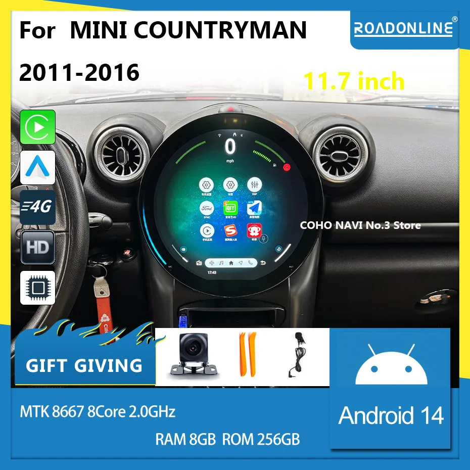 

COHO For MINI BMW COUNTRYMAN 2011-2016 Android 11.7 inch 1536*1536 2K screen Octa Core 8+256G Car Multimedia Player Stereo Radio