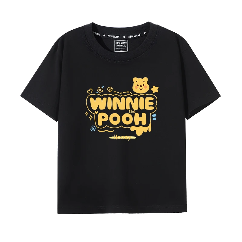 

Winnie The Pooh Children's Pure Cotton Tshirt Summer Boys and Girls Middle Aged Children's Korean Cartoon Top Trendy Half Sleeve