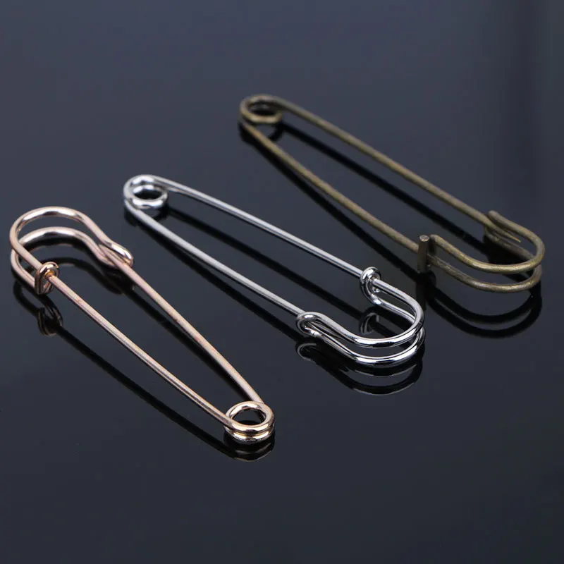 10pcs Large Safety Pins Brooch Base Hook Spring Lock Fasteners for For DIY Jewelry Craft Making Accessories Duty Sewing Tools