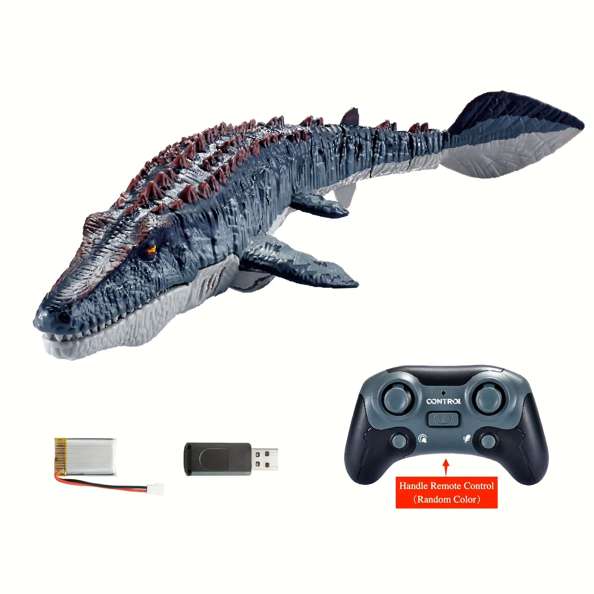 2.4G Remote Control Mosasaur Toy - Dual Propellers, USB Rechargeable, Durable ABS Simulation Adventure, Ideal Entertainment Gift