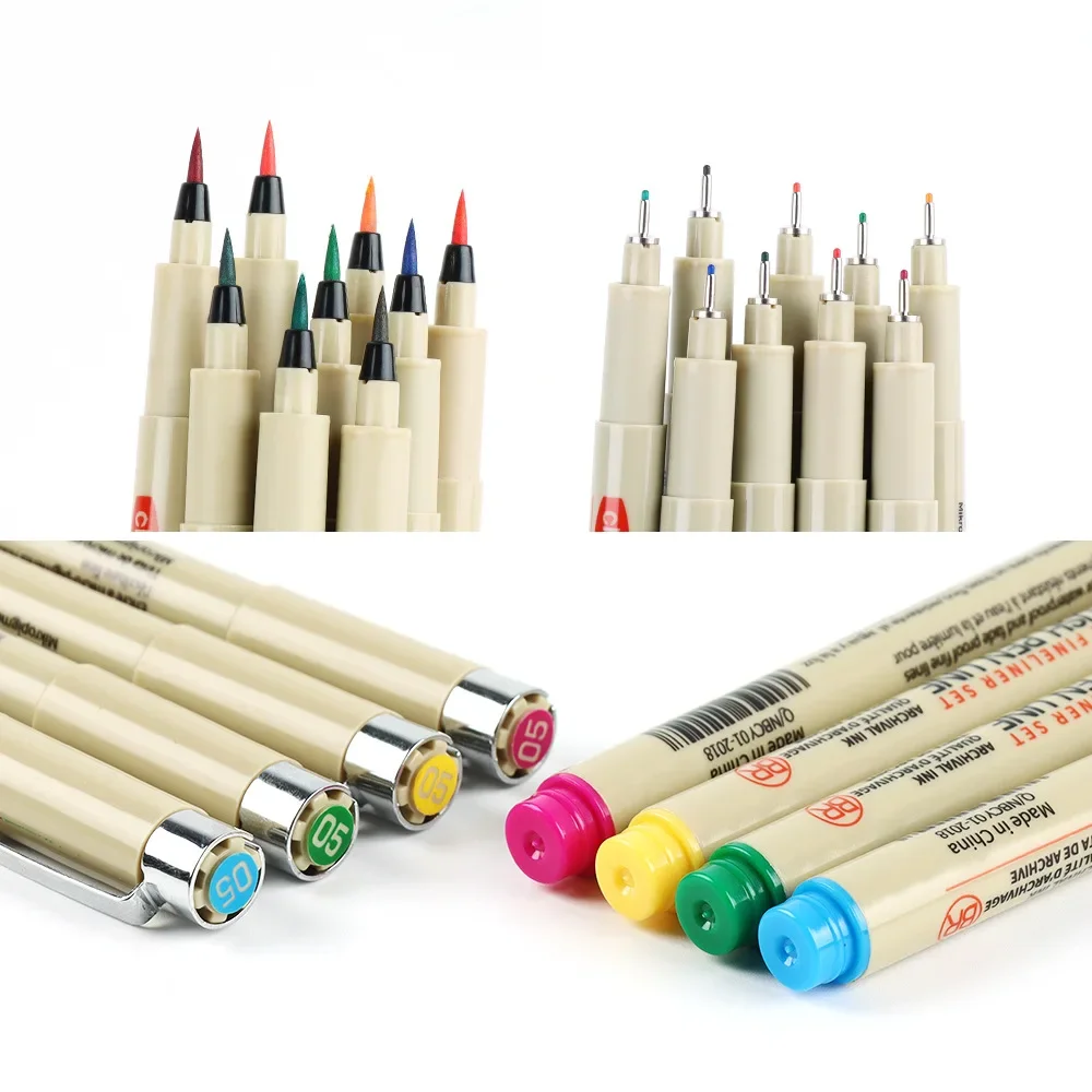 14 Colors 05 Micro Waterproof Fineliner Pen Set Ink Fine Point Pen Sketching Anime Artist Illustrating/Technical Drawing Supplie