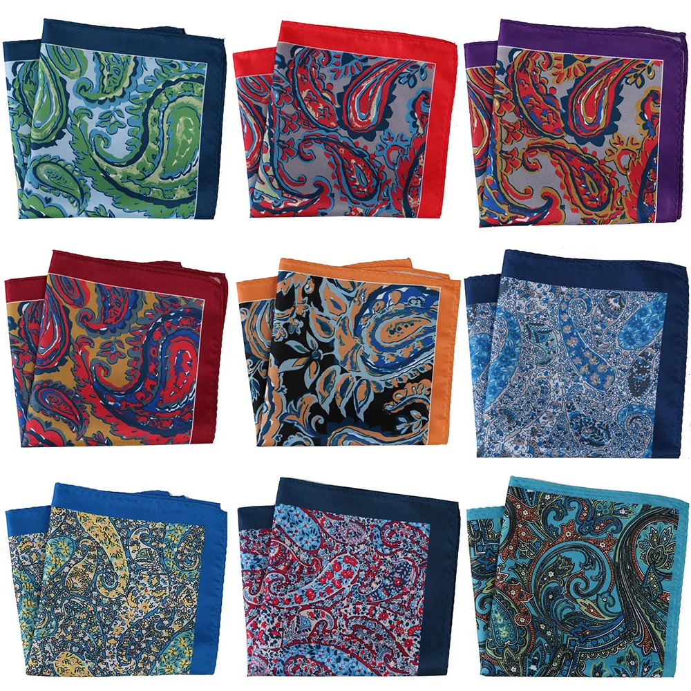 30x30cm New Men's Square Scarf Style Printed Suit Pocket Square Hanky Fashion Clothing Accessories Holiday Gift