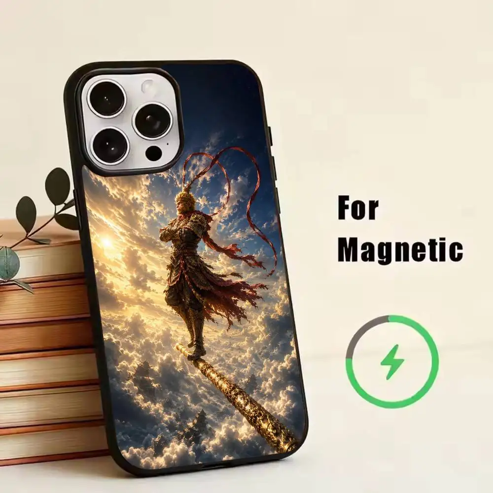 Game B-Black Sun Wukong  Phone Case For iPhone 11,12,13,14,15,16,17,18Plus,Pro,Max for Wireless Charging