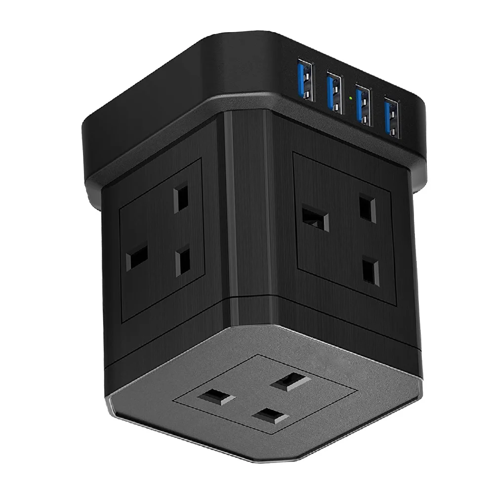 

Porous British Multi-hole Socket Extension Cords PC Fireproof Material Charging Outlet