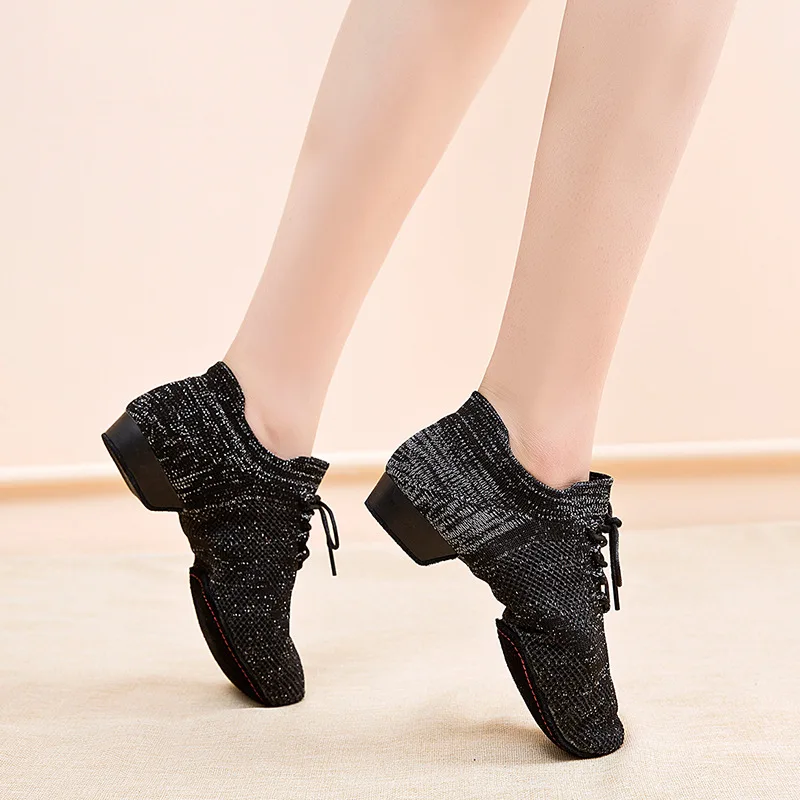 New Adult Latin Soft Sole Modern Dance Shoes Flat Heel Teacher Shoes Pink Jazz Practice Socks Shoes Standard Indoor Dance Shoes