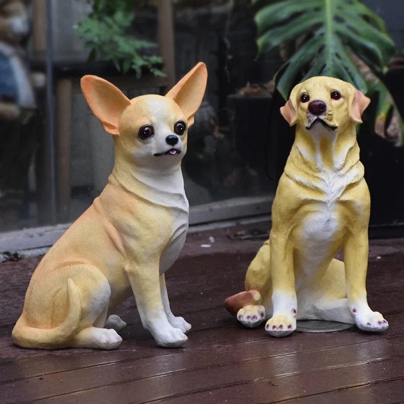 Outdoor Garden Decor Labrador Dog Decorations Floor Sculpture Animal Courtyard Statues Exterior Gardening Decoration Accesorries