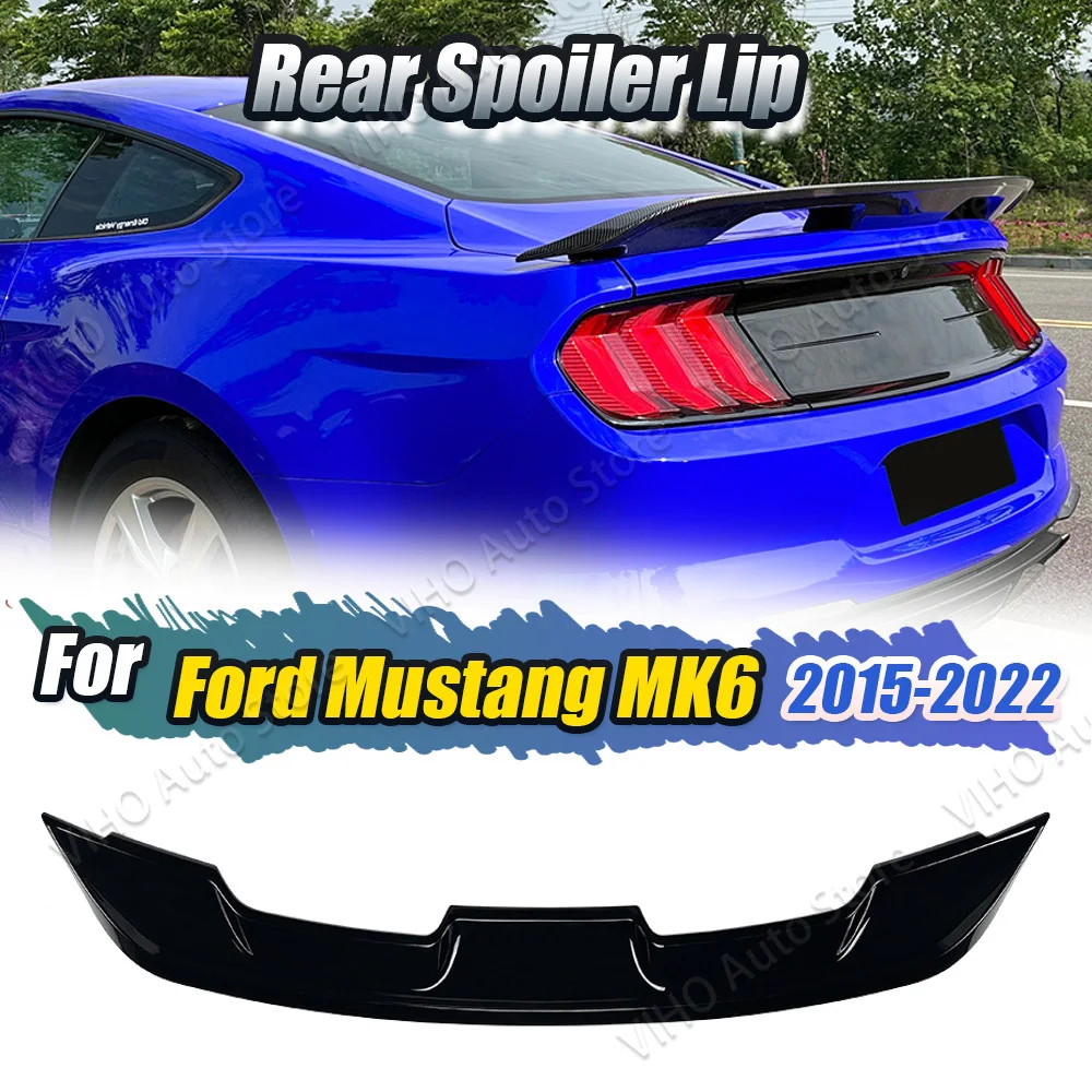 

For FORD Mustang MK6 2015-2022 GT500 Style Car Rear Trunk Spoiler Rear Roof Splitter Tail Wing Body Kits Black /Carbon Look Trim