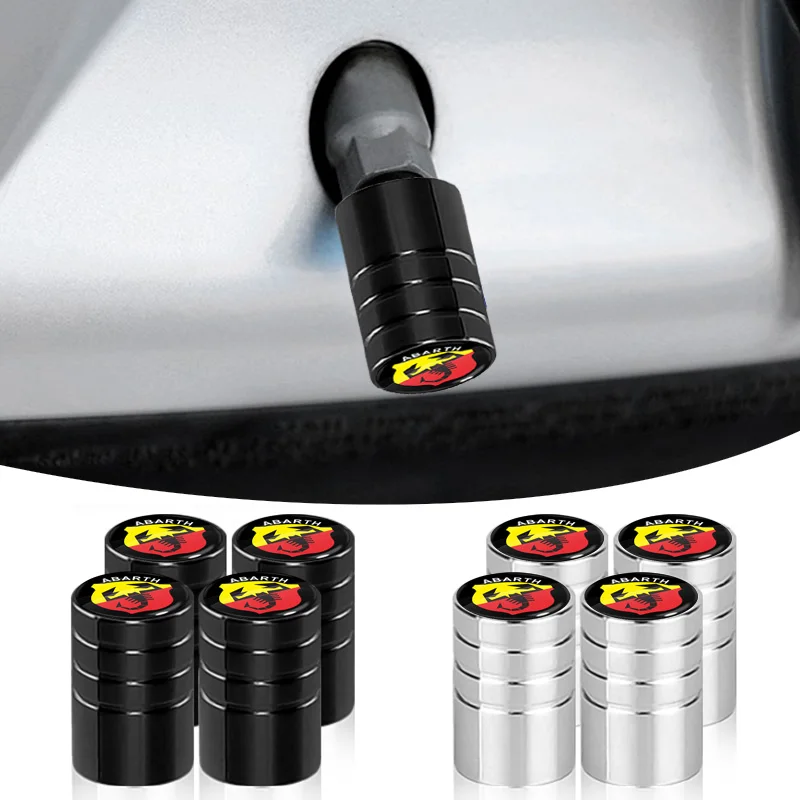 4 pezzi tappi valvola pneumatico ruota Auto moda accessori Auto in metallo per Abarth Fiat Ducato 500 500L 124 Spider Coupe Panda Doblo merci