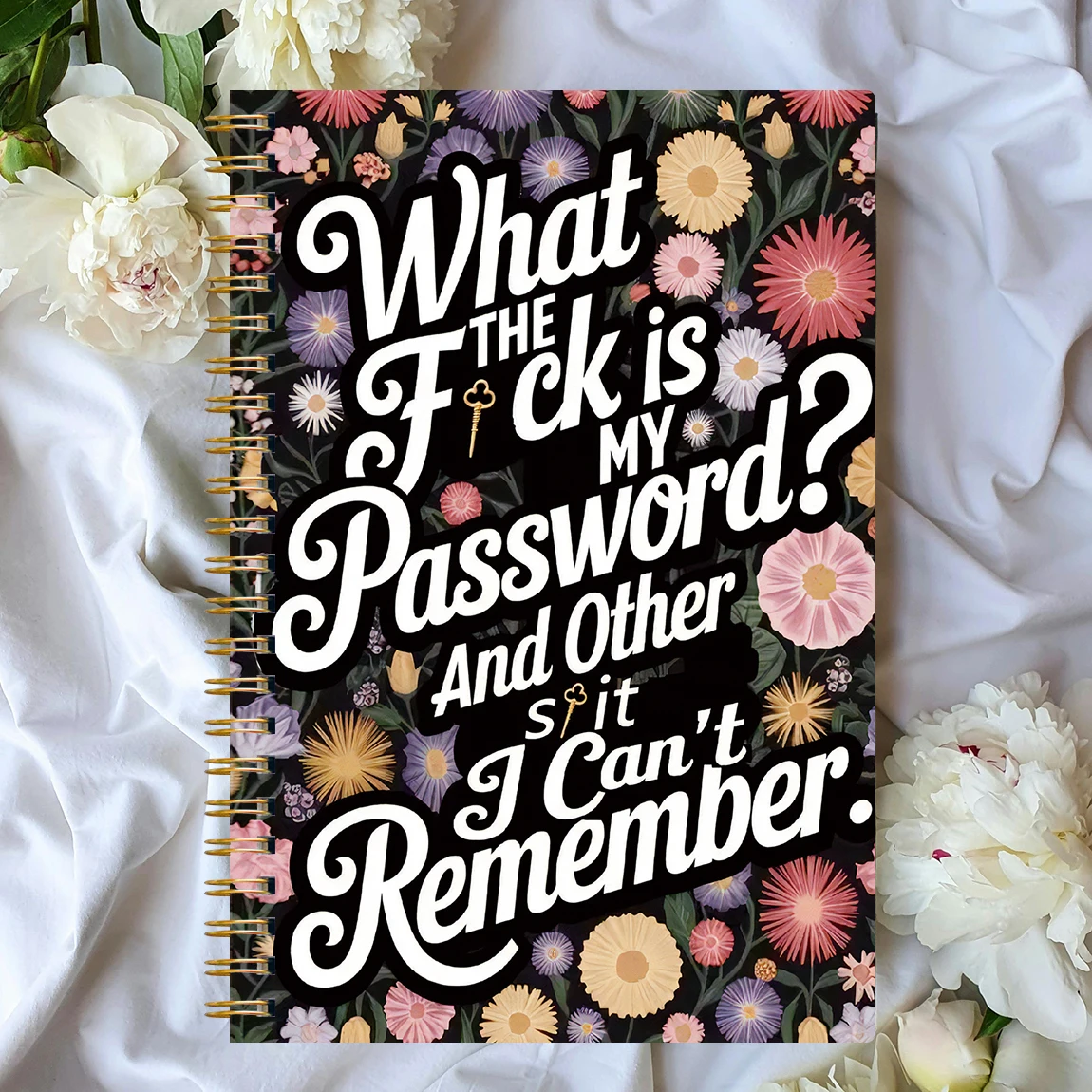 A5 كتاب كلمة المرور المضحك غطاء الأزهار المنظم دفتر سجل حلزوني لتسجيل الدخول على موقع المستخدم وإدارة كلمة المرور #1