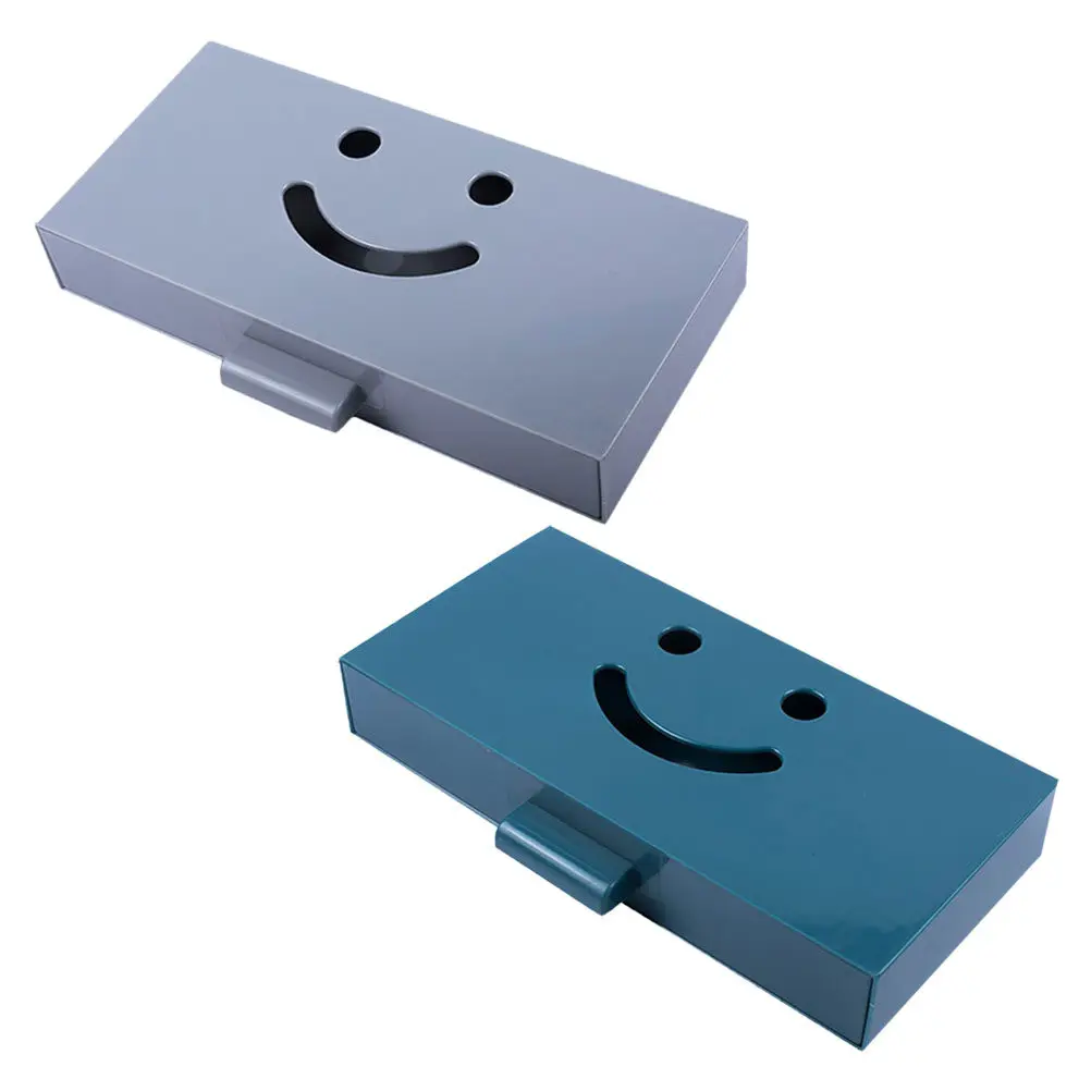 2Pcs Plastic Hidden Desk Bottom Storage Box Holder Organizer Under Table Storage Drawer Office Sundries Desktop