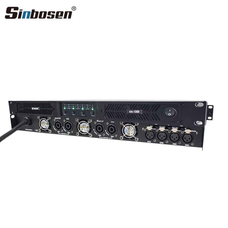 K4-1000 Digital Class D 1U Murang Amplifier 1000W 4Channel Power Karaoke Amplifier Audio