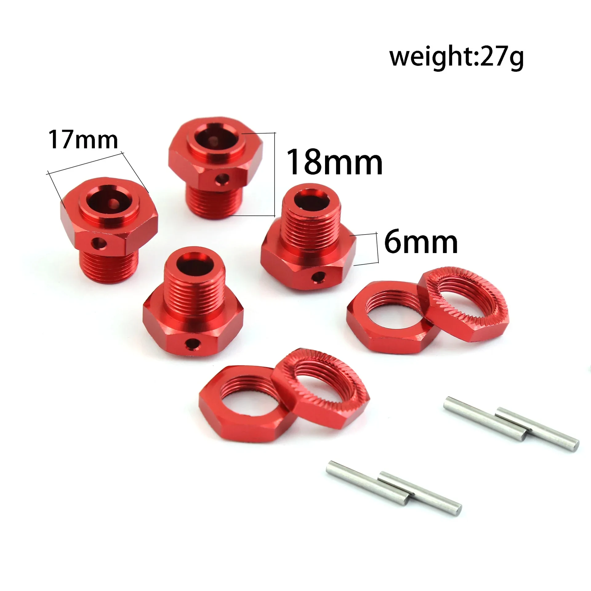 4PCS/lot RC Wheel Hex Driver 17MM Aluminum Alloy Wheel Hex Coupler Spare Accessory Parts Kit for ARRMA 1/8 4s KRATON