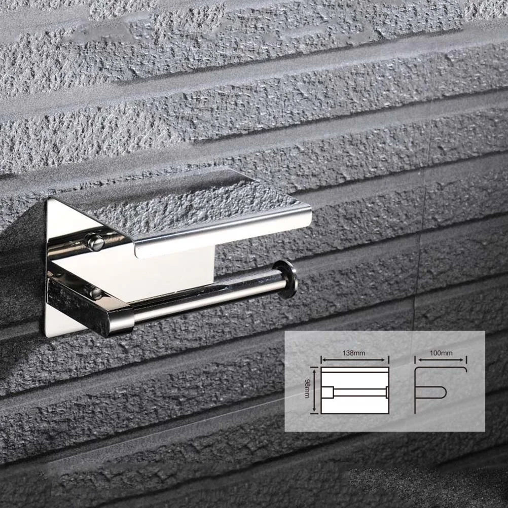 

Steel Toilet Paper Holder Wall Mount Bathroom Tissue Rack With Shelf For Home Hotel Tissue Holder With Rack Cafe Decor
