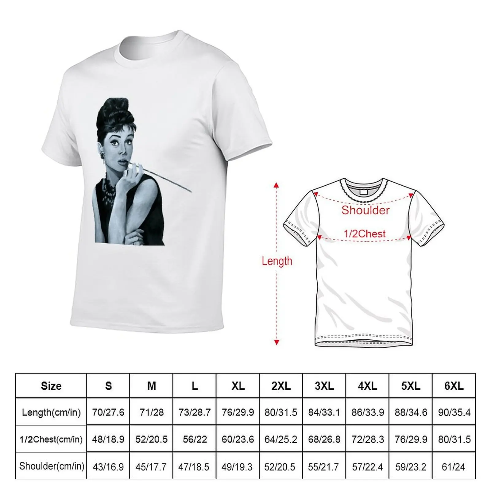 Audrey Hepburn T-Shirt Luxury vintage t shirts clothes for men