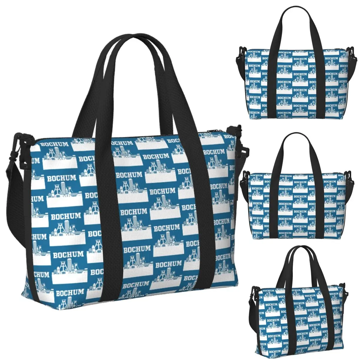 

Custom Bochum Beach Travel Bag Large Capacity Tote Bags for Gym Sport Women Shopping Duffle Shoulder Bag