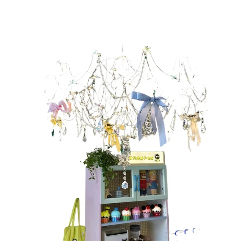 

French light luxury crystal living room pearl main lamp, personalized art firefly dining