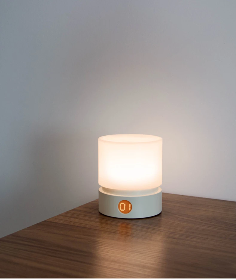 Luz de noche Led de moda, lámpara de escritorio de mesa, sincronización de rotación, diseño minimalista