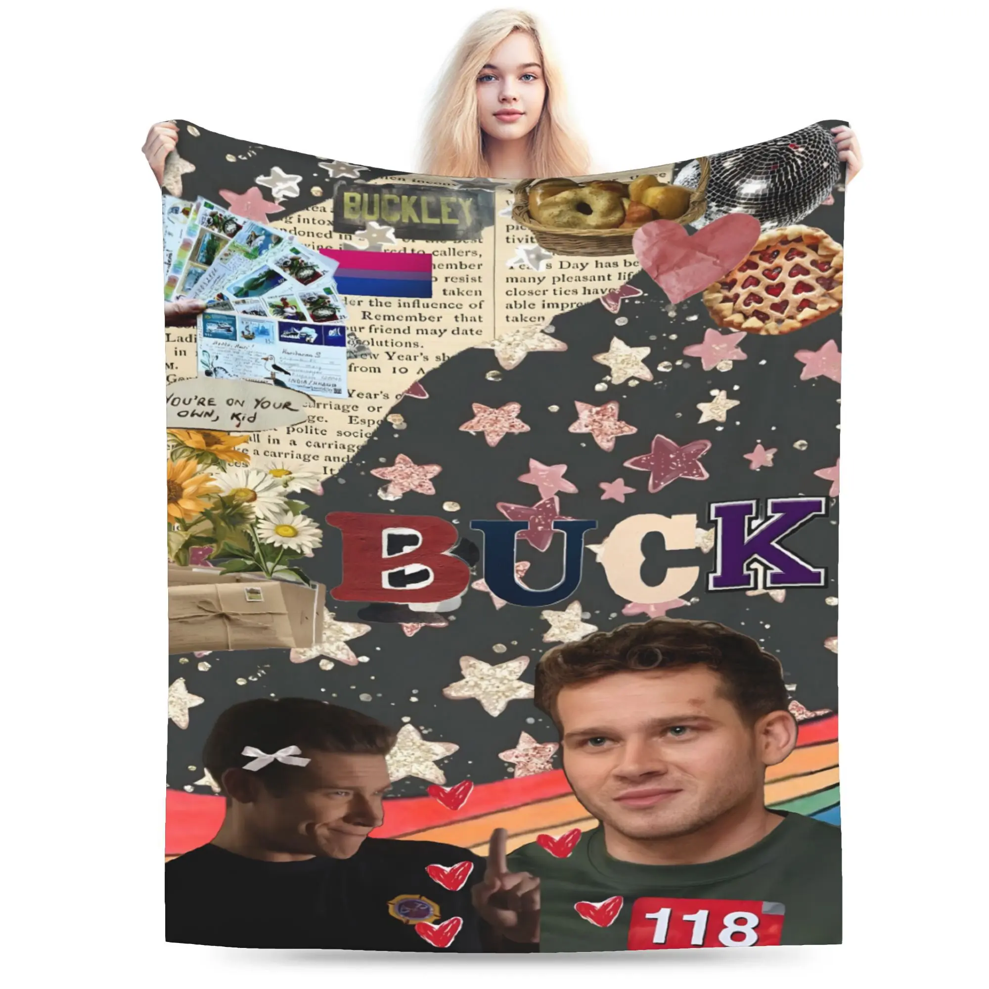 Customize 911 TV Show Inspired Flannel Blanket - Soft All-Season Throw with Iconic 911 Numbers & Characters, Machine Washable, C
