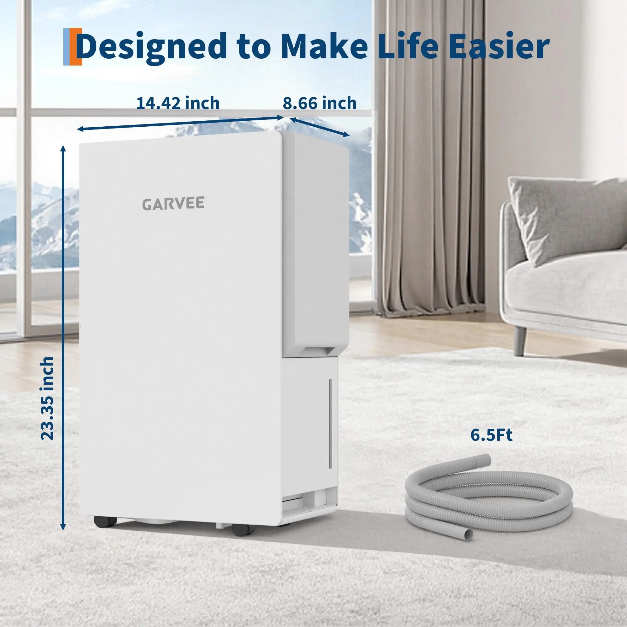 Max 85 Pint/Day Dehumidifier, 3500 Sq Ft Portable Dehumidifier For Basement Bedroom Home Office With Drain Hose, 24H Timer