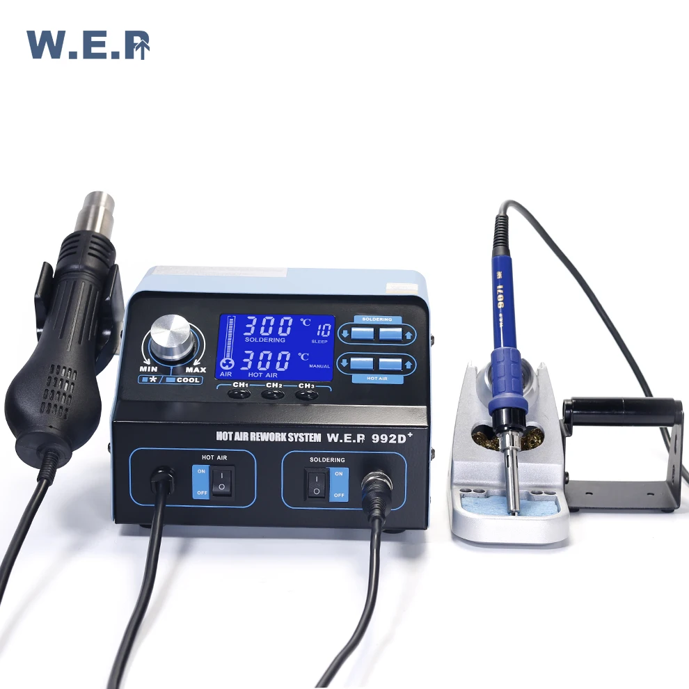 WEP 992D+ BGA Hot Air Welding Machine Soldering Iron Desoldering Rework Station