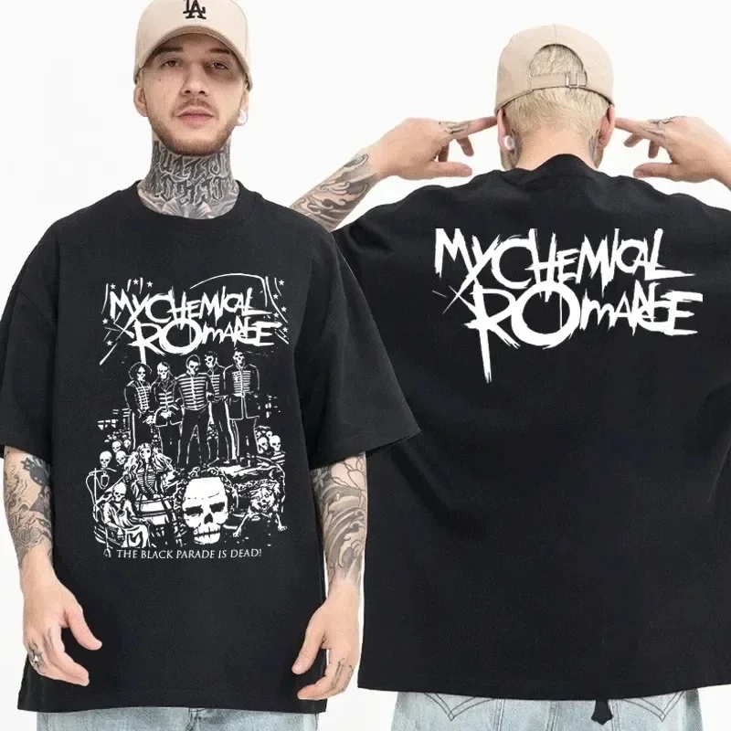 Summer Men Women Clothes Chemical Romance Mcr Dead T-Shirt 90s Vintage Black Punk Emo Rock Band Man T Shirts Oversized Tees Tops