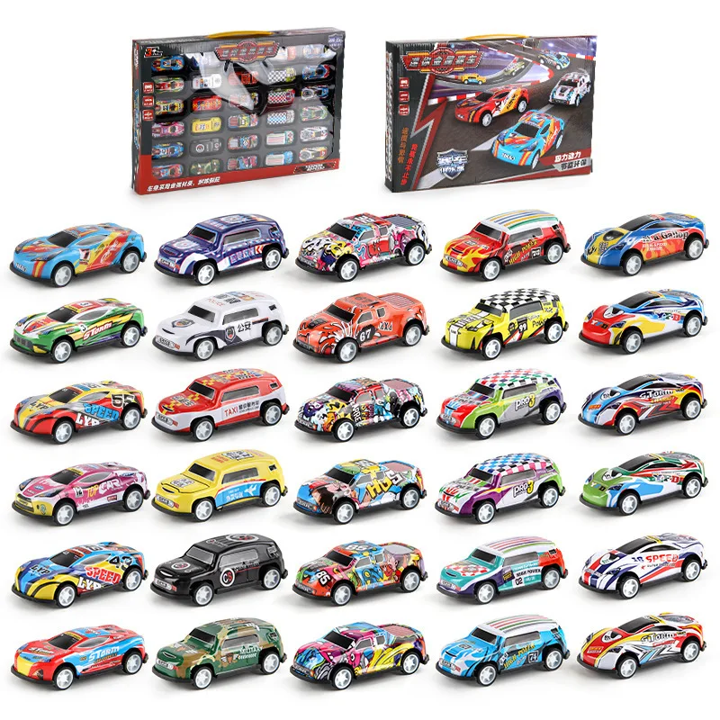 Children's Puzzle Metal Car Model Toy 1:72 Alloy Racing Car 30 Sets Alloy Toy Car Color Box Set Gift