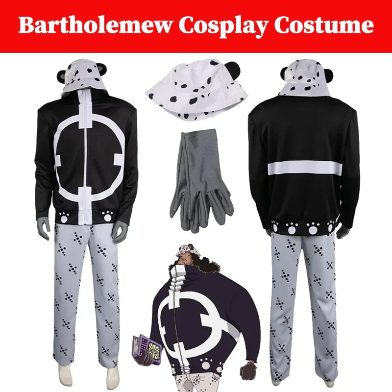 

Bartoleew cosplay Kuma costume anime pirate disguise outfit men jacket hat set clothing male roleplay Halloween carnival suit