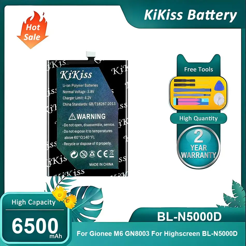 Литий-ионный полимерный аккумулятор для мобильного телефона Gionee M6 GN8003, Highscreen BL-N5000D, BL-N5000D, 6500 мАч