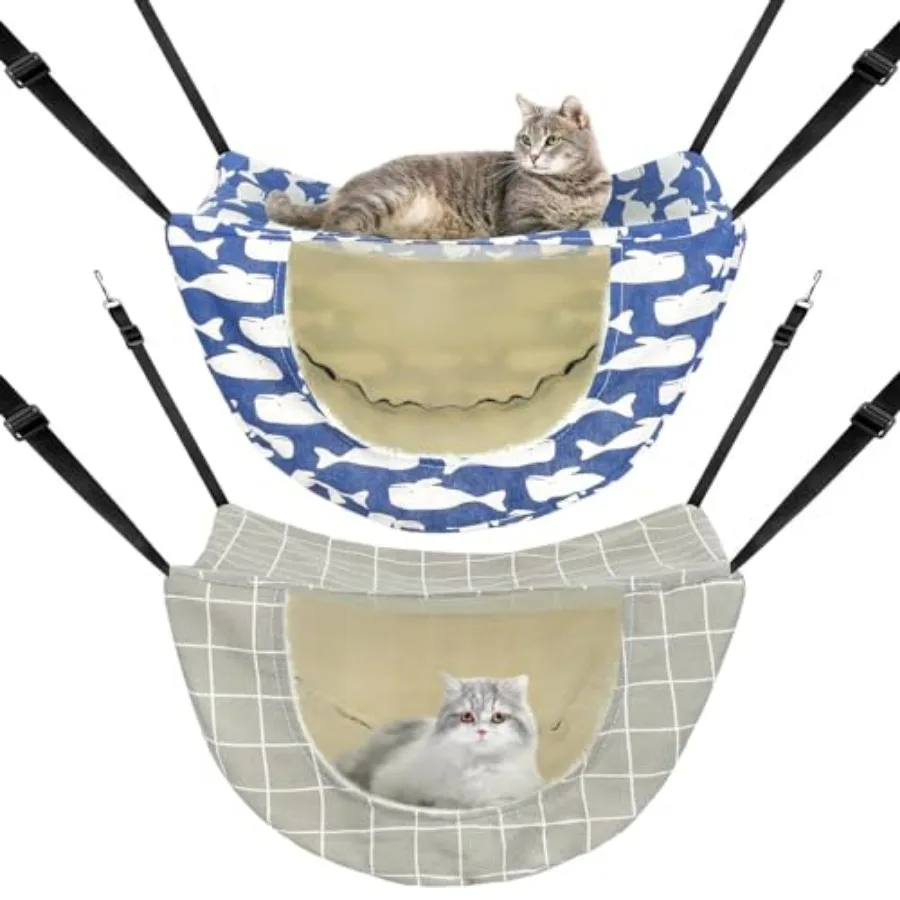 

2 Pieces Cat Cage Hammock Indoor Hanging Pet Bed Double Layer Hanging Cat Bed Bag Soft Kitten Hammock for Comfortable Two Level