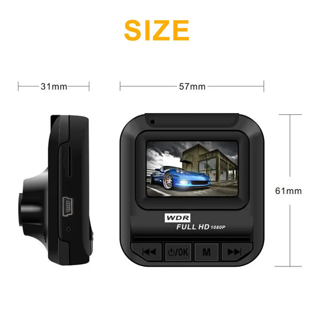 2 Inch Mini 1080P Dual Lens Car DVR Dash Cam Car Video Recorder Front And Rear Camera Video Night Vision G-sensor Loop Recording