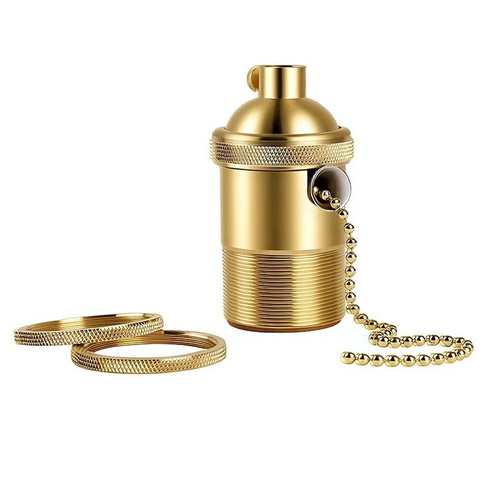 Retro Light Socket Yellow Lamp Holder Easy On Off Operation For Room Renovation For E27 E26 Bulbs Retro Light Socket