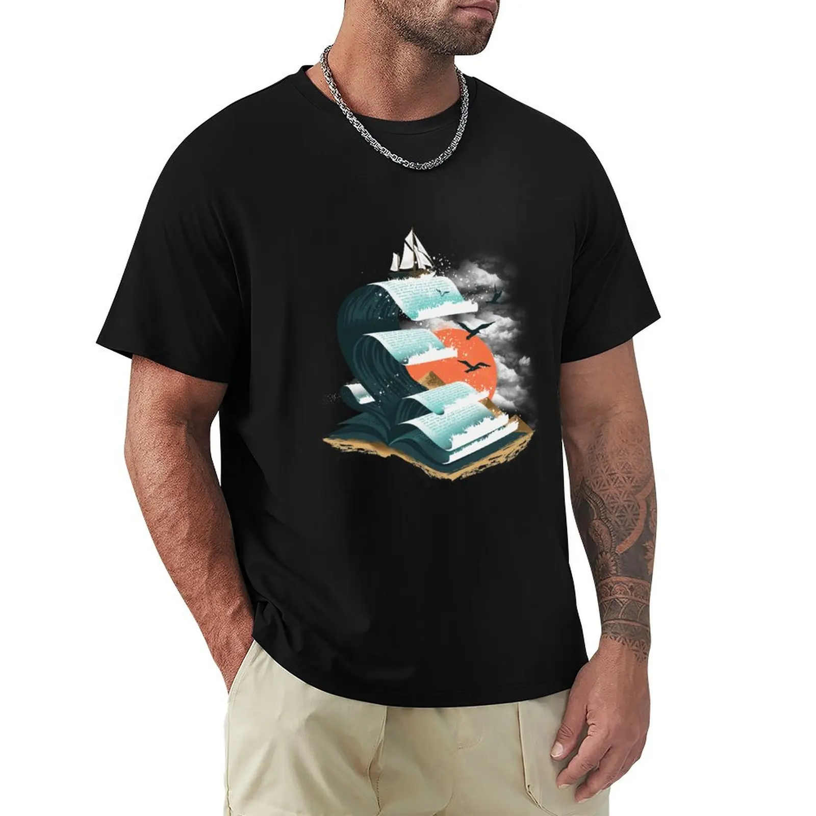 T-shirt "Vagues de Connaissance" pour Fête de Fin d'Année pour Hommes