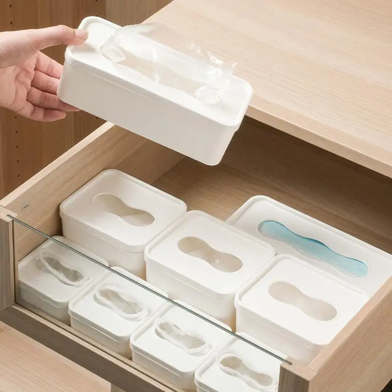 Wall Mounted Storage Box For Mask Disposable Gloves Garbage Bag Desktop Organizer Kitchen Cabinet Door Hanging Container
