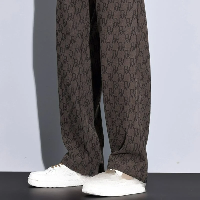 

Осенние и зимние мужские повседневные брюки, новые трендовые полосатые свободные универсальные спортивные штаны, красивые широкие брюки