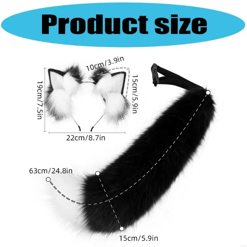 Handgemaakte pluche vossen oren hoofdbanden namaakbont staart voor Halloween cosplay feestkostuums accessoires voor kinderen en