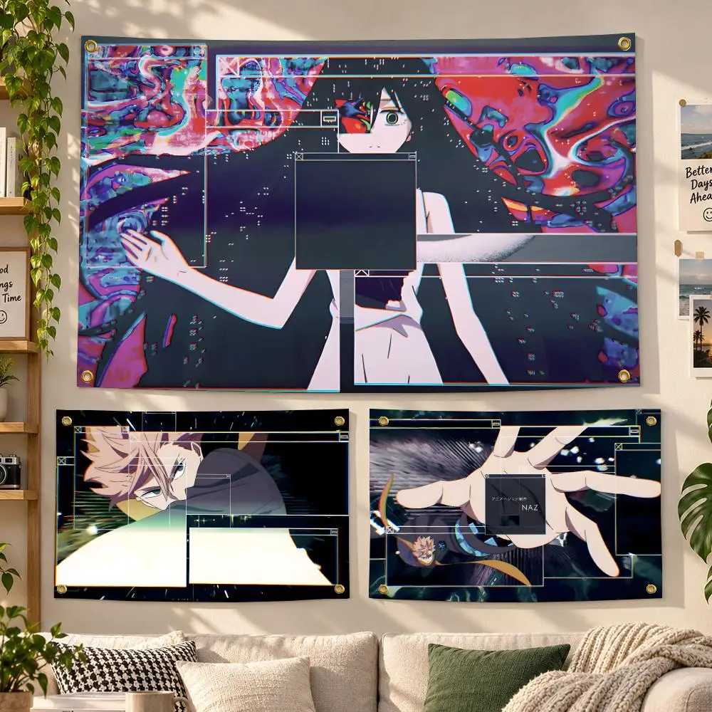 Anime ID INVADED Sci-Fi Flags Personalized Banner Flag Room Dorm Camping Picnic Garage Bar Outdoor Wall Decor