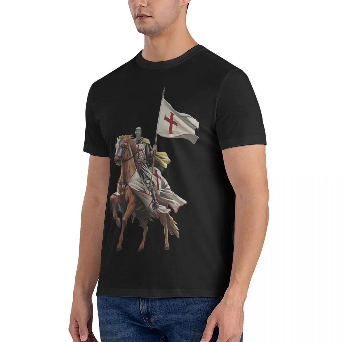 Men T-Shirt Battle Ready Funny 100% Cotton Tee Shirt Short Sleeve Knights Templar T Shirts Crew Neck Clothes New Arrival