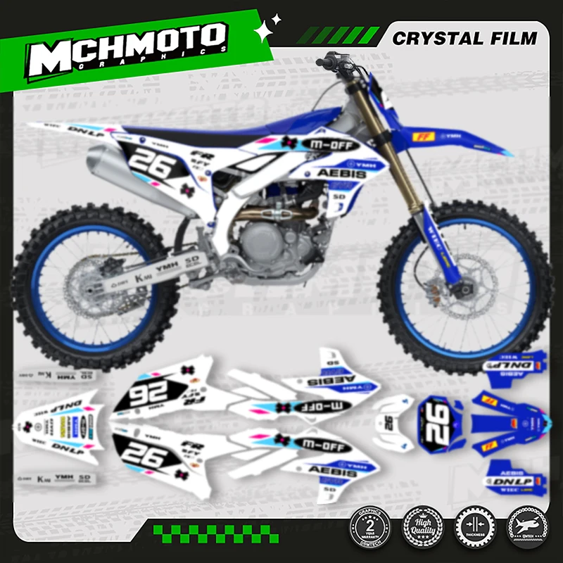 

MCHMFG Custom Team мотоциклетная графика наклейки наборы для YAMAHA YZF250 YZ250F 2024 2025 2026 YZF450 YZ450F 2023 2024 2025