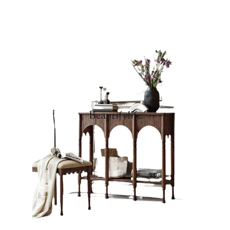 

ls04Solid wood French retro American porch table living room corridor aisle locker