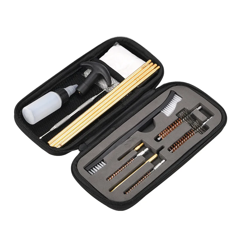 Gun Cleaning Kit for AK47 AR15, Hunting Rifle Pistol Gun Cleaning Set with Brass Rods, Brushes, Picks and Storage Case