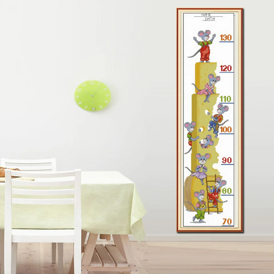 Baby Counted Cross Stitch Kit, Height Chart Table with Length Scale, Cross Stitch Package, Cross Stich Gift, Your Baby, 9