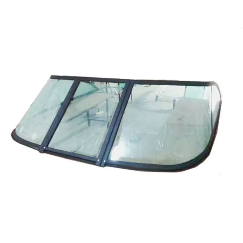 Thickened tempered yacht windshield, aluminum alloy sealed frame three-stage ship front