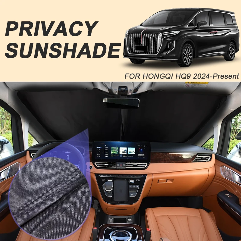 

Car Black Windows Privacy Sunshade For HONGQI HQ9 2024-Present Auto Anti-UV Heat Insulation Protect Cover Interior Accessories