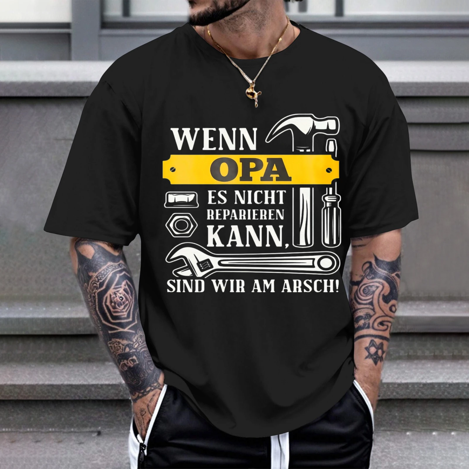 Herren-T-Shirt „Wenn Opa es nicht reparieren kann, sind wir am Arsch“ – Perfekt für Freizeitkleidung, Partys und Karneval-Outfits