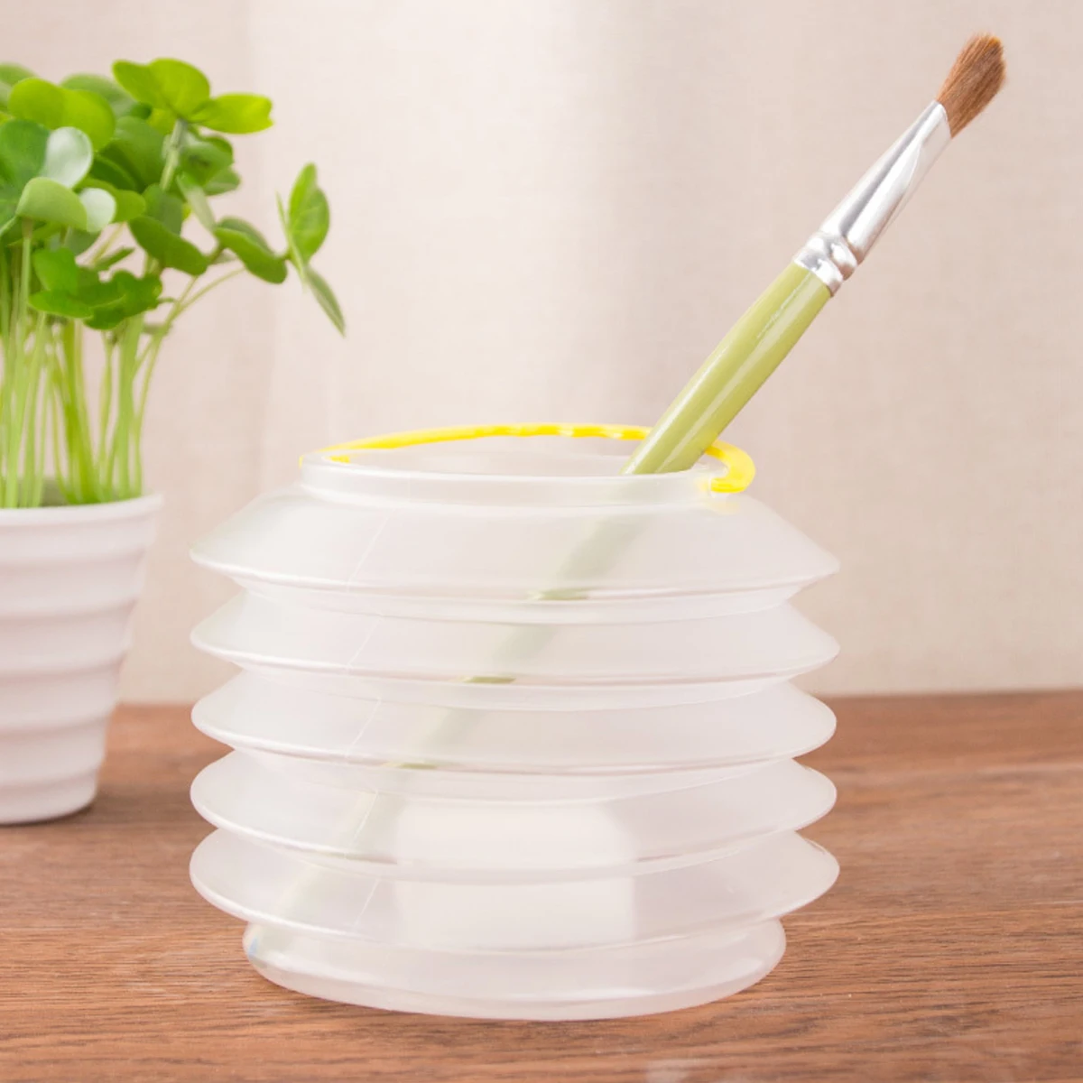 

4 Pcs Pencil Holder Painting Brush Washing Bucket Washer Coating Portable Pen Holder for Desk Cup Makeup Brush Storage Bucket