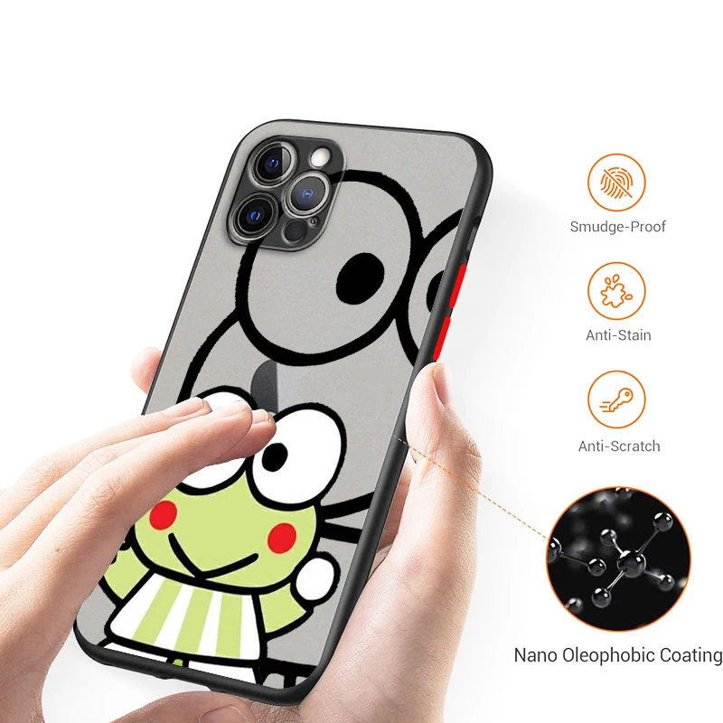 Cute Hello Kitty And Sanrio Frosted Translucent For Apple iPhone 15 14 13 12 11 XS XR X 8 7 SE Pro Max Plus Mini Matte