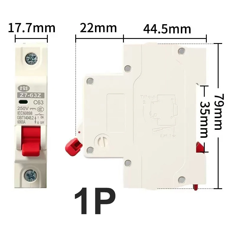 Solar mini circuit breaker overload protection switch DC1000V6A/10A/16A/20A/25A/32A/40A/63A DIN rail automatic circuit breaker