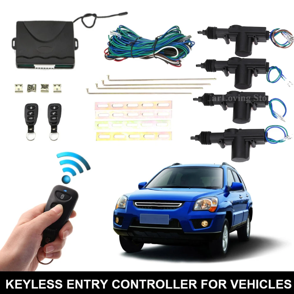 12V Universal Car Auto Remote Central Kit Door Lock Locking Vehicle Keyless Entry System with 2 Remote Control Car Central Lock